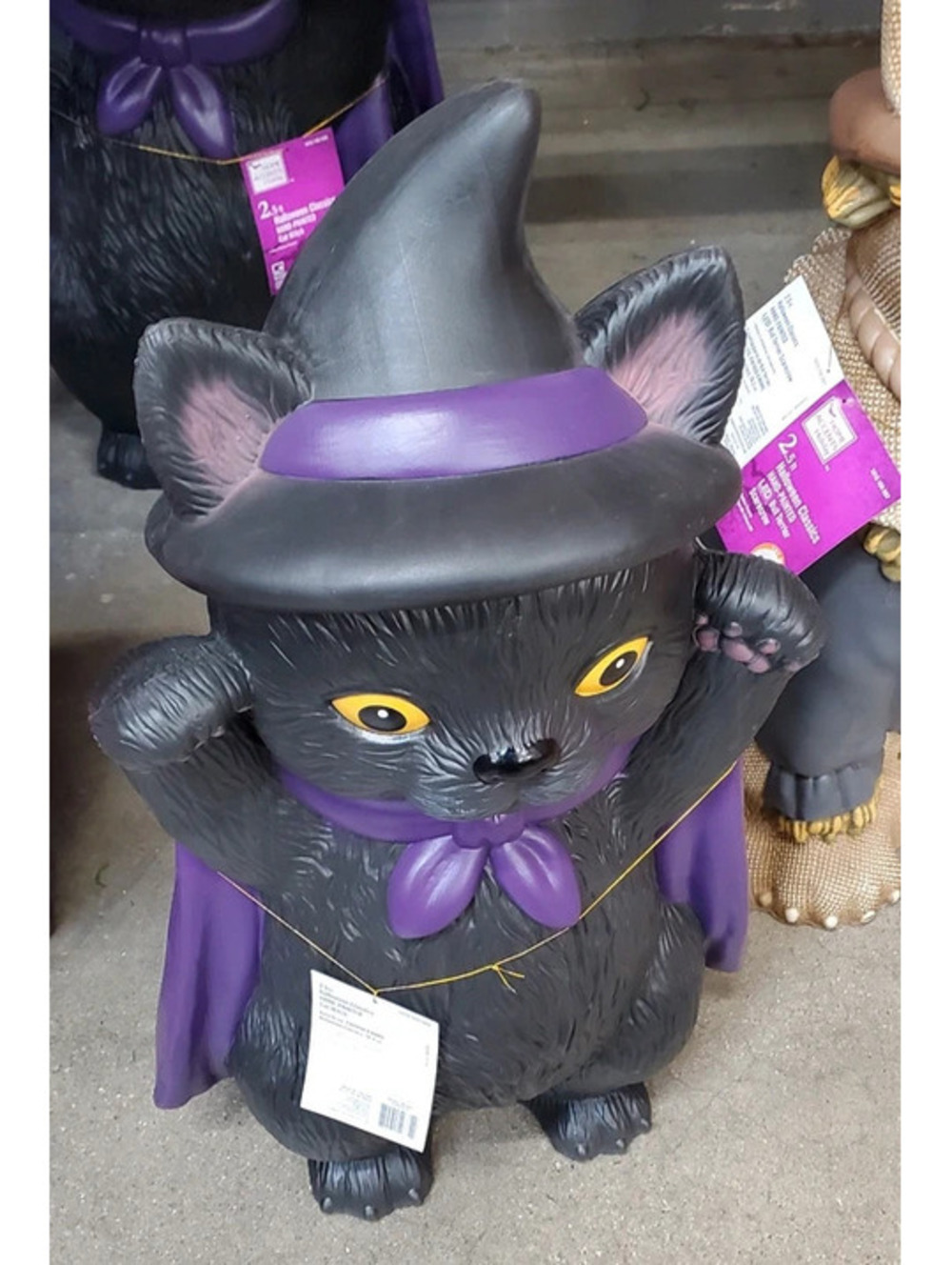 Home Accents Holiday 2.5 ft LED Witch Black Cat Halloween Decor Hand Painted